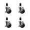 Service Caster 3.5'' Thermoplastic Rubber Swivel 1-1/2'' Expanding Stem Caster Set with Brake, 4PK SCC-EX20S3514-TPRB-TLB-112-4 - alternate 1